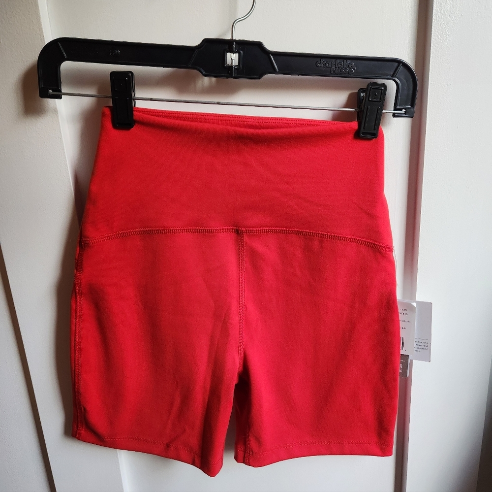 Beyond Yoga High Waist Red Shorts NWT